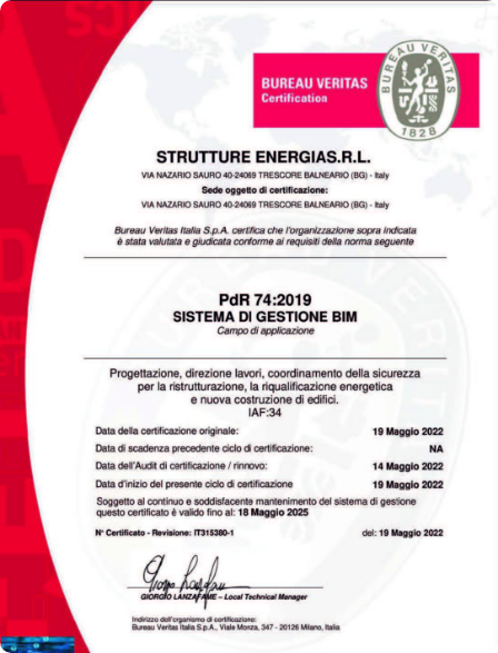 Certificazione PDR 74:2019